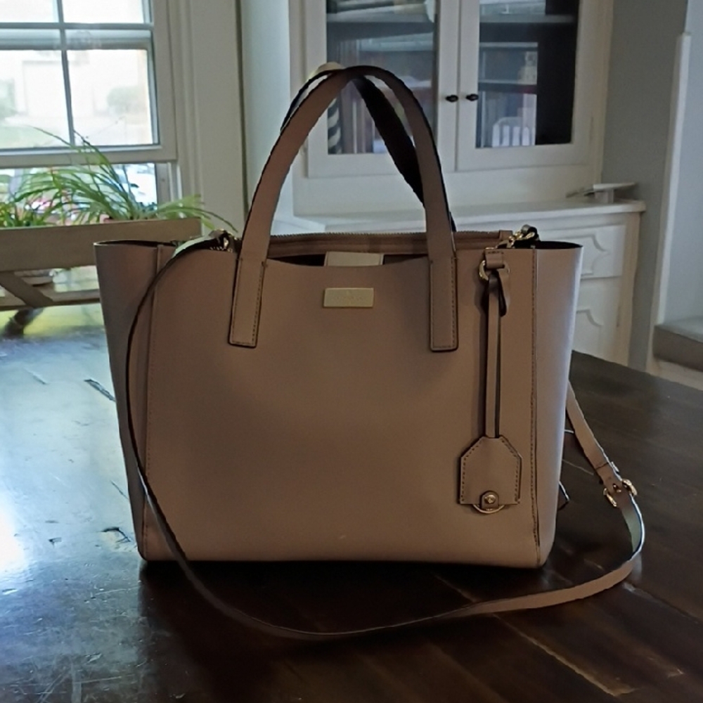 Kate Spade Elegant Gray Cream Tote Bag